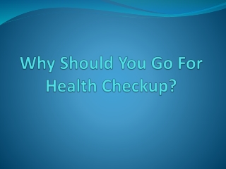 Regular Medical Health Checkup