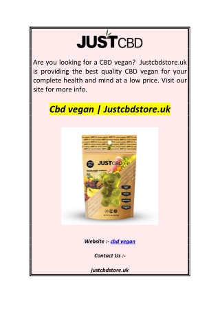 Cbd vegan  Justcbdstore.uk