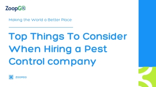 Top Things To Consider When Hiring a Pest Control company