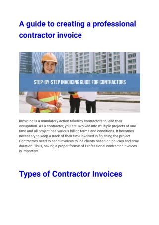 A guide to creating a professional contractor invoice