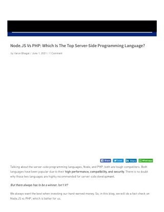 Node.JS Vs PHP: Which Is The Top Server-Side Programming Language?