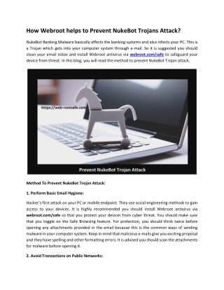 How Webroot helps to Prevent NukeBot Trojans Attack? Webroot.com/safe