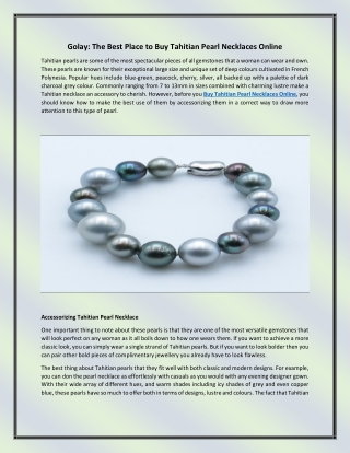 Buy Tahitian Pearl Necklaces Online