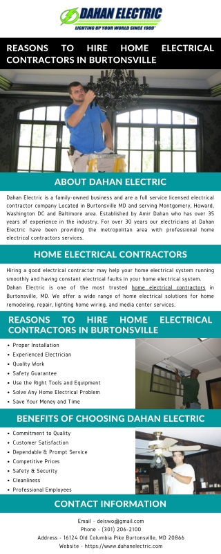 Reasons to Hire Home Electrical Contractors in Burtonsville