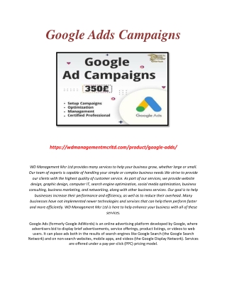 Google Adds Campaign services