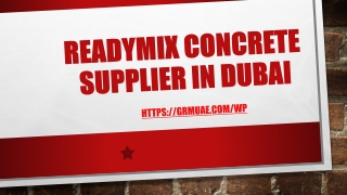 Readymix Concrete Supplier in Dubai