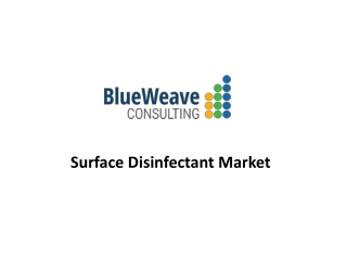 Surface Disinfectant Market Trends 2020-2027