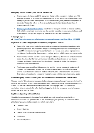 Emergency Medical Services (EMS) Vehicle Market