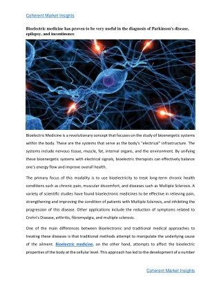 Bioelectric Medicine