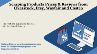 Scraping Products Prices & Reviews from Overstock, Etsy, Wayfair and Costco