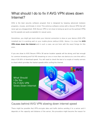 What should I do to fix if AVG VPN slows down Internet?