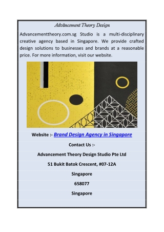 Brand Design Agency in Singapore | Advancement Theory