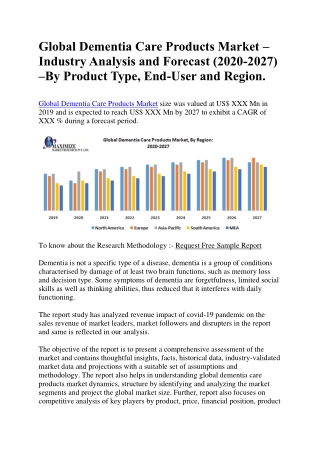 Global Dementia Care Products Market