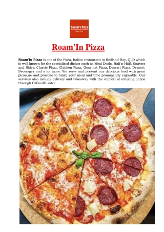 15% Off – Roam In Pizza Redland Bay Delivery, QLD