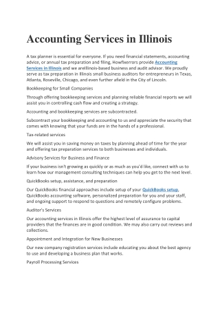 Accounting Services in Illinois