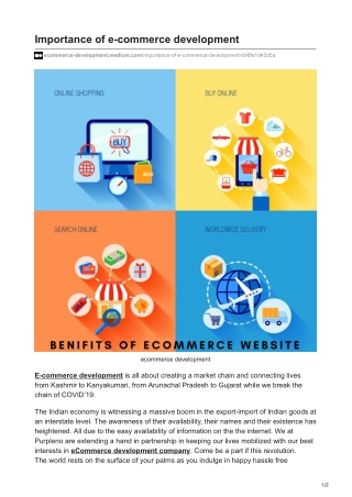 Importance of e-commerce development