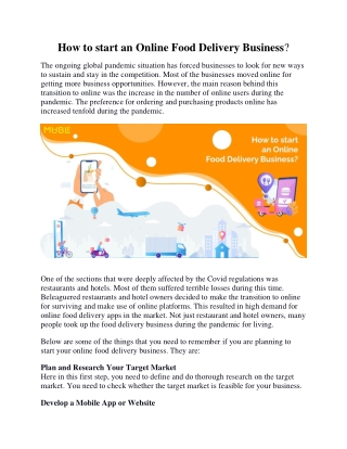 How to start an Online Food Delivery Business