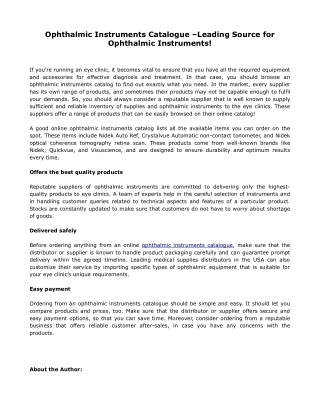 Ophthalmic Instruments Catalogue –Leading Source for Ophthalmic Instruments! - Shop.Steedemedical.com - June'21-converte