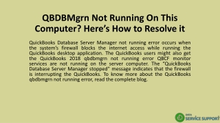 QBDBMgrn Not Running On This Computer? Here’s How to Resolve it