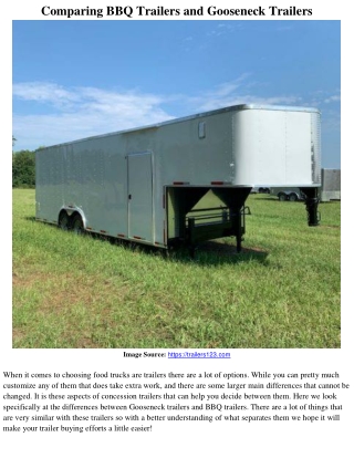 Comparing BBQ Trailers and Gooseneck Trailers