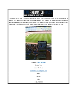 Fixed Matches Fixedmatch-house.com