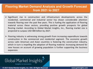Flooring Market to witness rapid progressions by 2027