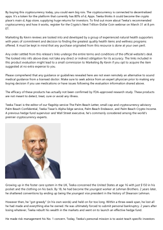 Teeka Tiwari: Biography And Latest Articles - Townhall Finance