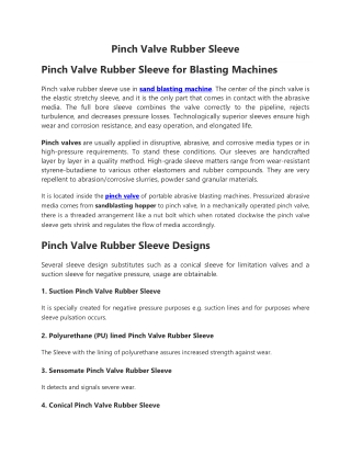 Sand Blasting Machine Pinch Valve Rubber Sleeve | Pinch Valve Manufacturer