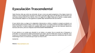 Eyaculación Trascendental