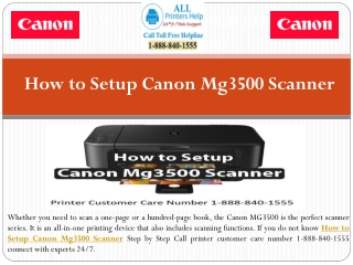 How to Setup Canon Mg3500 Scanner - Call - 1-888-840-1555