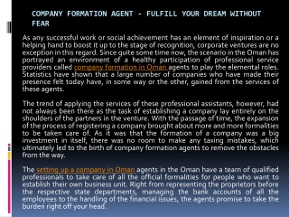 Company Formation Agent - Fulfill Your Dream Without