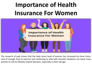 The Importance of Women's Health Insurance