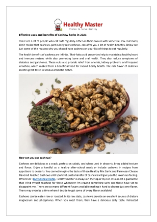 Effective uses and benefits of Cashew herbs in 2021
