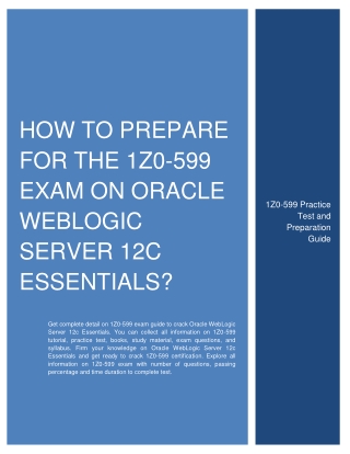 How to prepare for the 1Z0-599 Exam on Oracle WebLogic Server 12c Essentials?