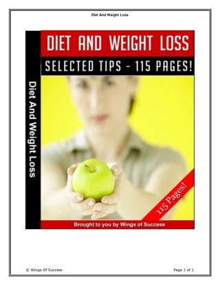 The Diet and Weight Loss