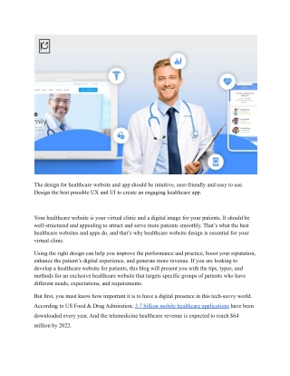 A Comprehensive Guide To Healthcare Website & App Design