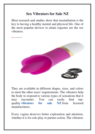 Sex Vibrators For Sale NZ