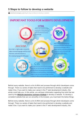 5 Steps to follow to develop a website
