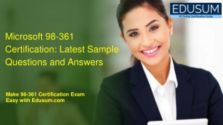 Microsoft 98-361 Certification: Latest Sample Questions and Answers