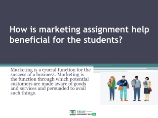How is marketing assignment help beneficial for the students