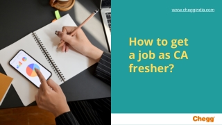 CA Fresher Jobs - All you need to know