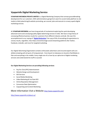 vyaparinfo Digital Marketing Service