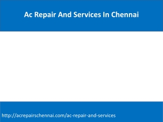 Ac Repair And Services In Chennai