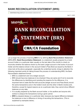 Bank Reconciliation Statement Definition, Meaning pdf