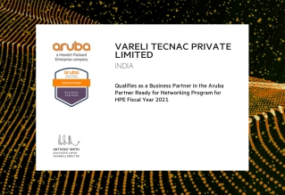 VARELI TECNAC PRIVATE LIMITED Aruba Certificate