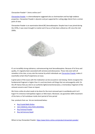 Clonazolam Powder^- 3mmc-online.com*