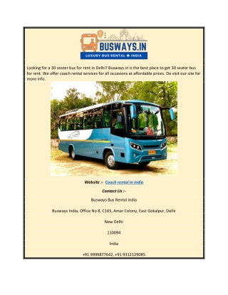 Coach Rental in India | Busways.in