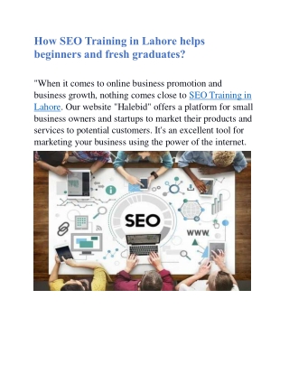 SEO Training in Lahore