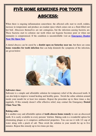 Five Home Remedies For Tooth Abscess