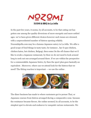 Sushi La Jolla  Nozomilajolla.com